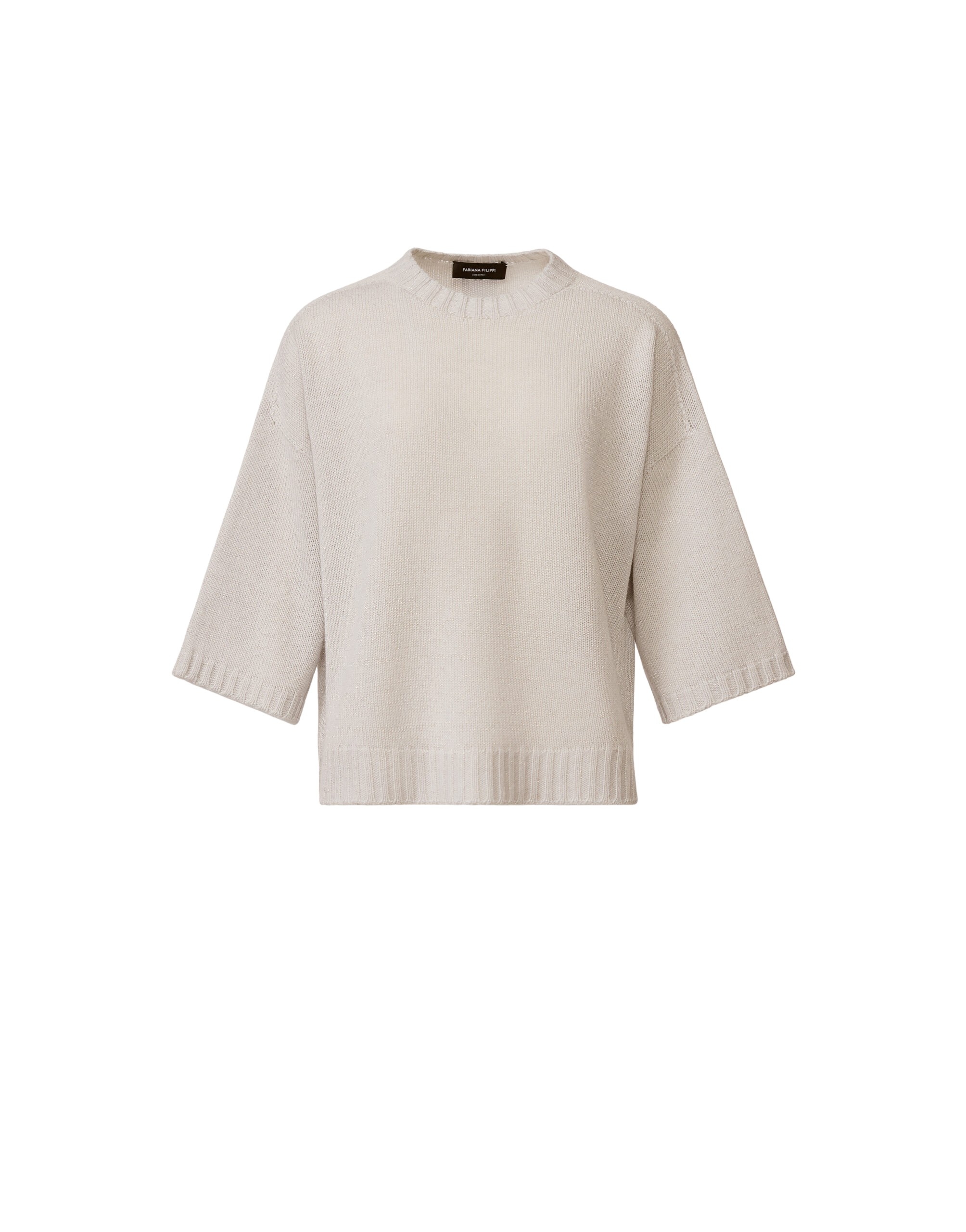 Fabiana Filippi Platinum T-shirt with Lurex in Rain Knit