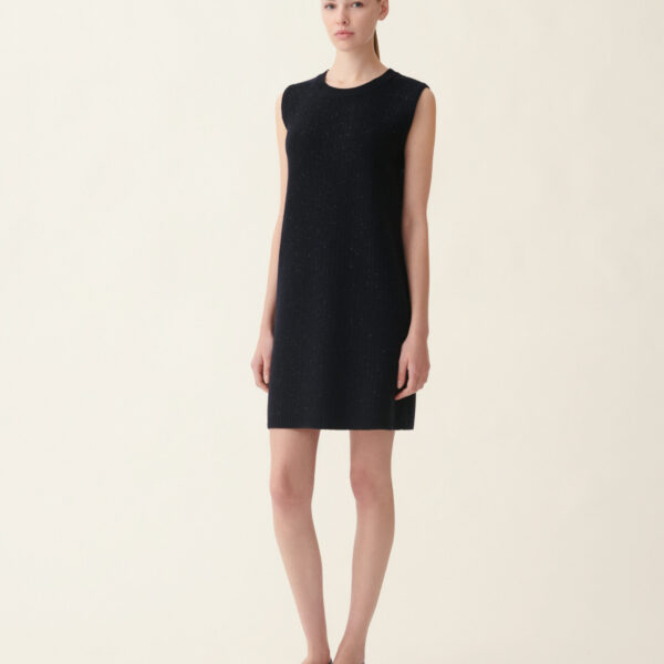Fabiana Filippi Platinum and Sequin Dress in Midnight Blue, view 3