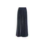 Fabiana Filippi Pleated Crêpe de Chine Skirt in Midnight Blue