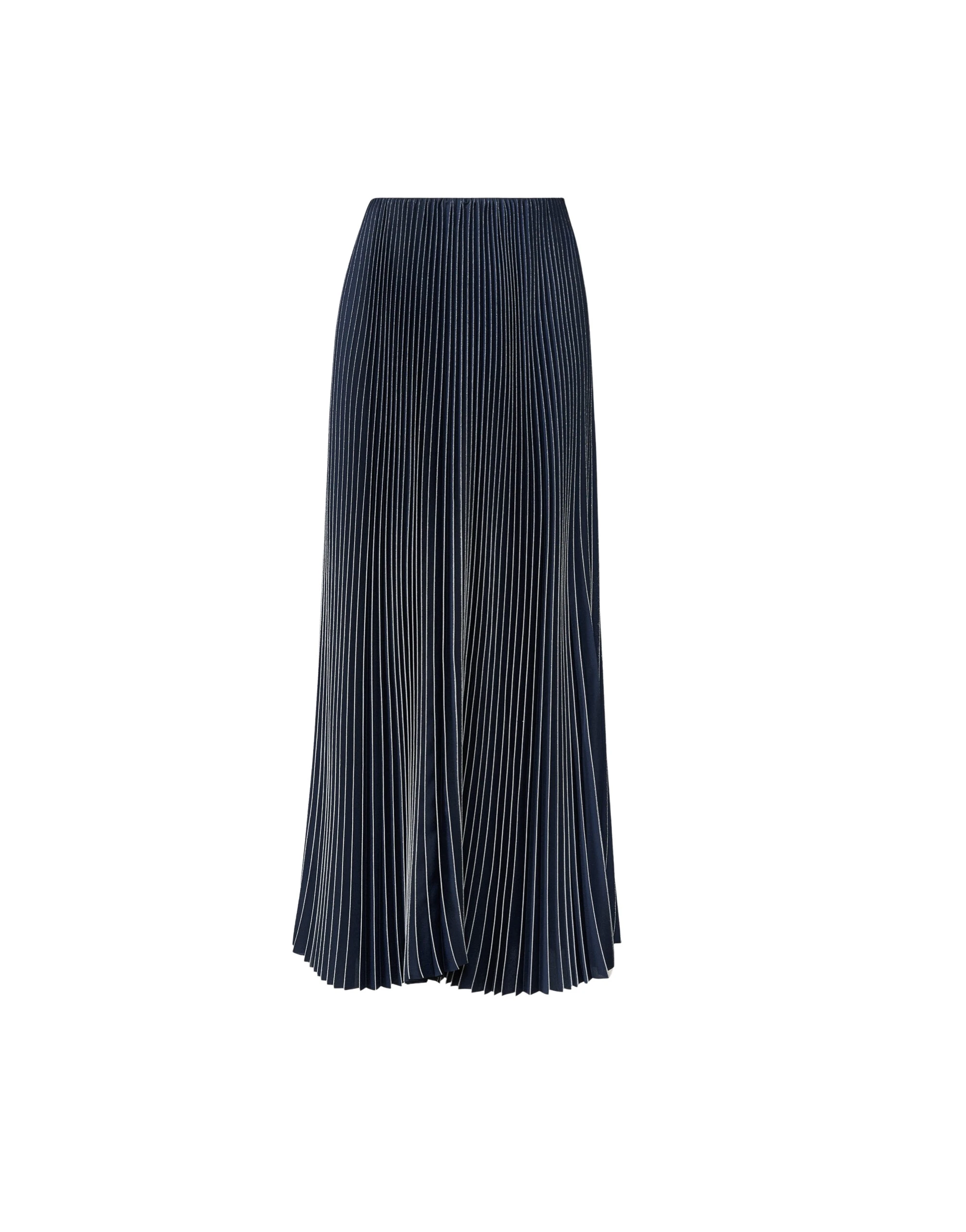Fabiana Filippi Pleated Crêpe de Chine Skirt in Midnight Blue
