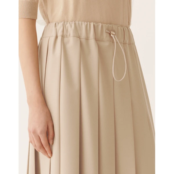 Fabiana Filippi Pleated Skirts in Techno Tailoring, Nude Skirt, view 5