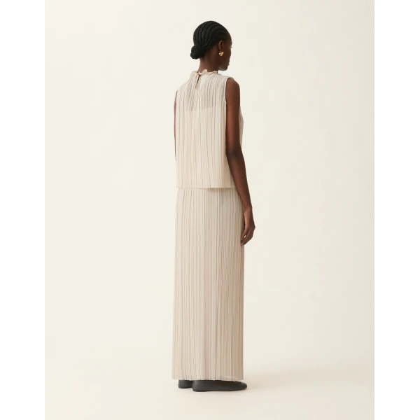 Fabiana Filippi Pleated Top in Beige, view 4