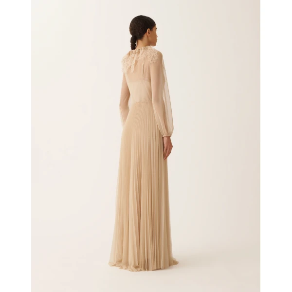 Fabiana Filippi Pleated Tulle Dress in Acer, view 4