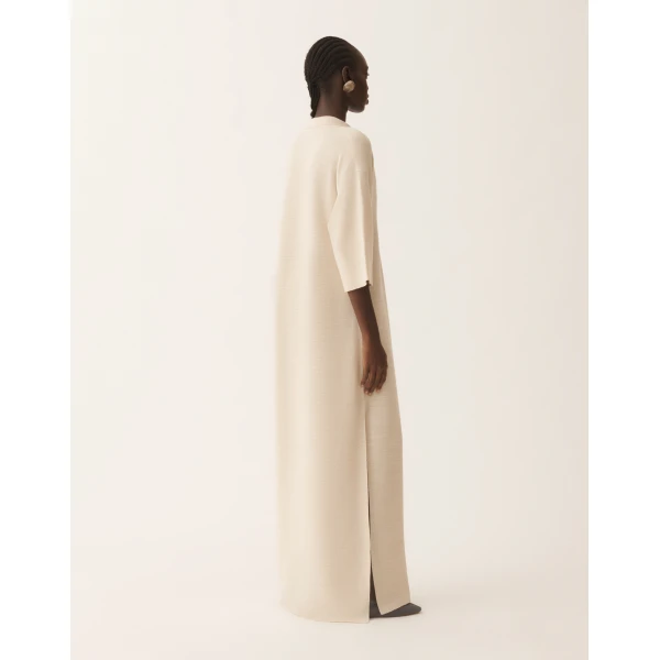 Fabiana Filippi Polo Dress in Wool, Cotton, and Lurex, Butter, view 4