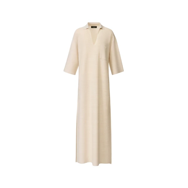 Fabiana Filippi Polo Dress in Wool, Cotton, and Lurex, Butter