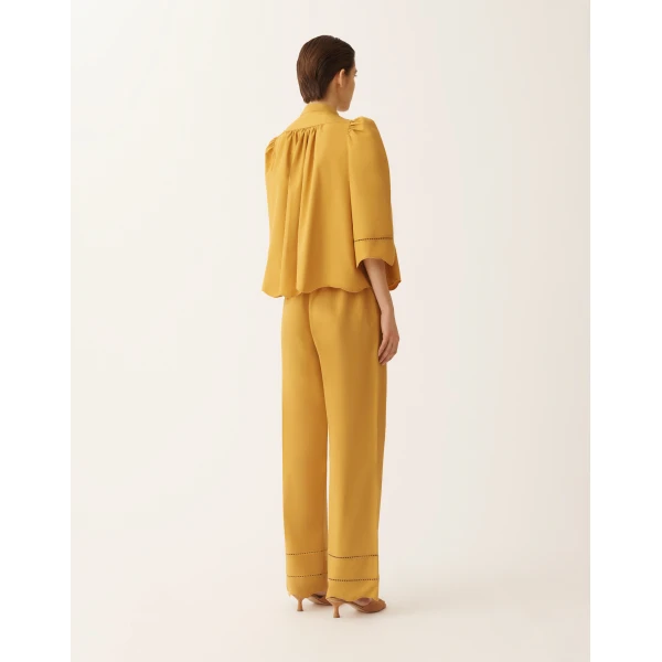 Fabiana Filippi Poplin Top in Mustard, view 4