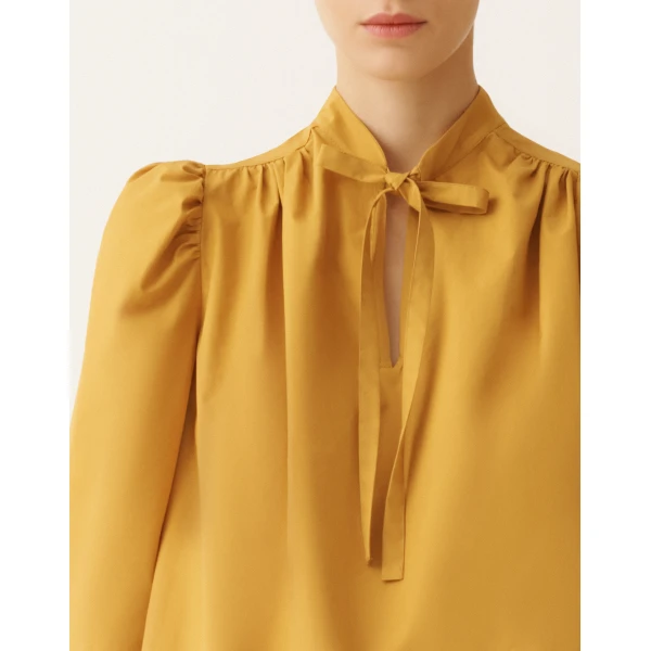 Fabiana Filippi Poplin Top in Mustard, view 5