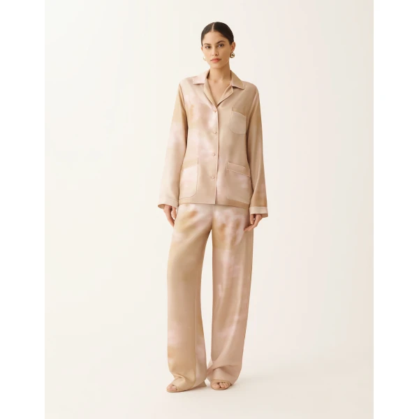 Fabiana Filippi Printed Silk Twill Shirt in Memento Rosae, view 3