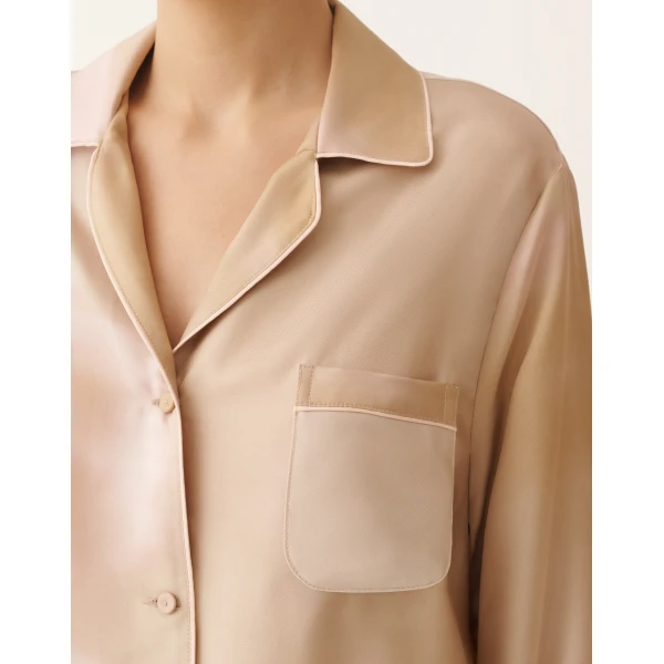 Fabiana Filippi Printed Silk Twill Shirt in Memento Rosae, view 5
