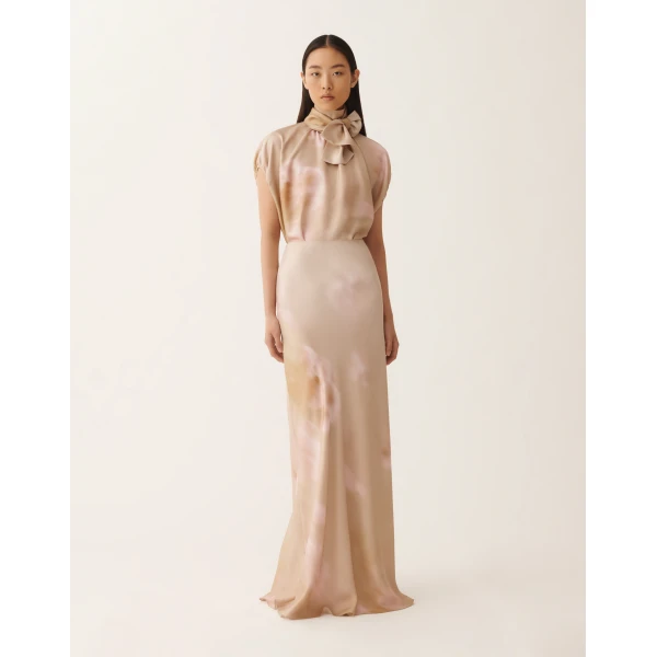 Fabiana Filippi Printed Silk Twill Skirt in Memento Rosae, view 3