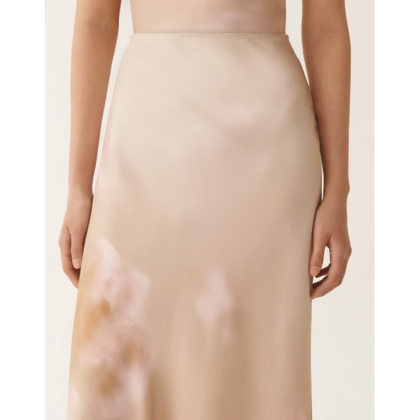 Fabiana Filippi Printed Silk Twill Skirt in Memento Rosae, view 5