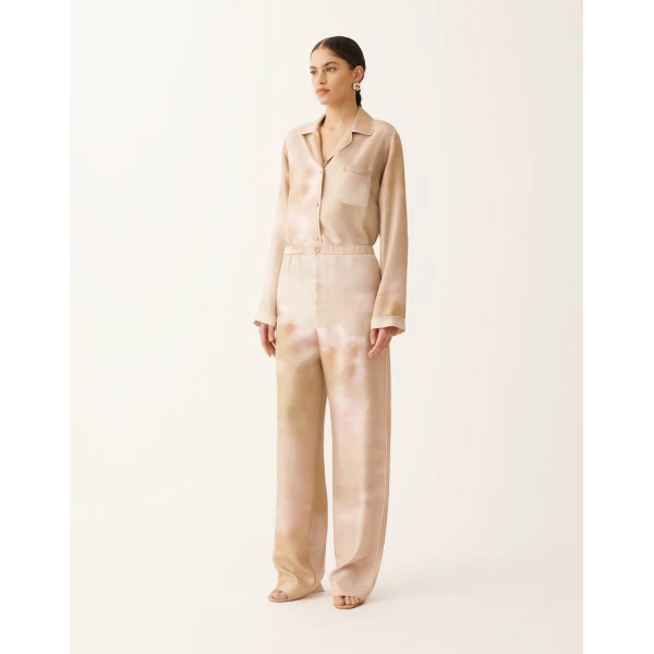 Fabiana Filippi Printed Silk Twill Trousers in Memento Rosae, view 3