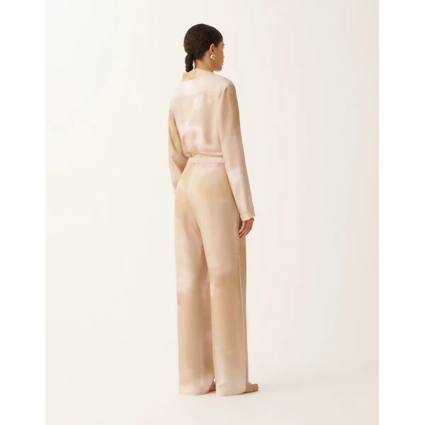 Fabiana Filippi Printed Silk Twill Trousers in Memento Rosae, view 4