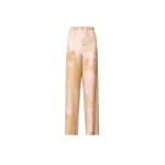 Fabiana Filippi Printed Silk Twill Trousers in Memento Rosae