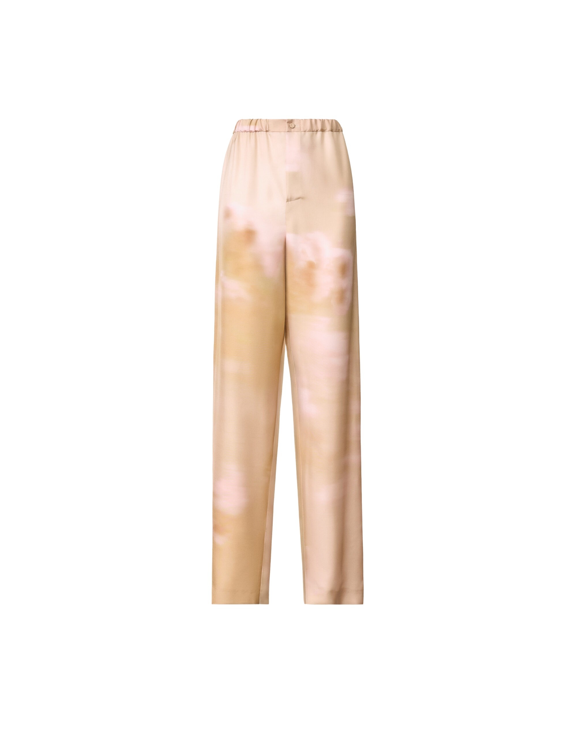 Fabiana Filippi Printed Silk Twill Trousers in Memento Rosae