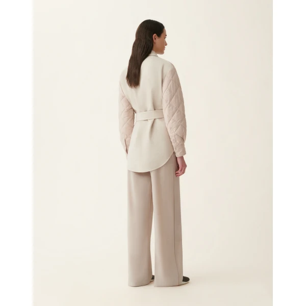 Fabiana Filippi Quilted Nylon Shirt Jacket in Cachà, view 4