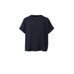 Fabiana Filippi Ribbed Cotton Jersey T-shirt in Midnight Blue Top