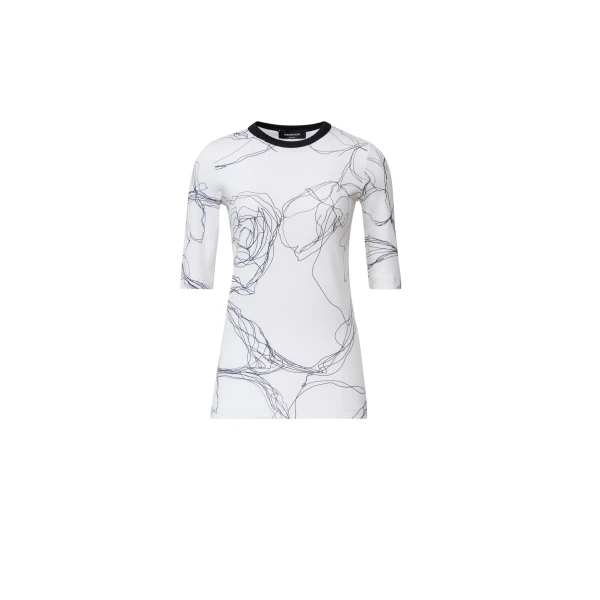 Fabiana Filippi Ribbed Cotton Jersey T-shirt in White Top