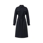 Fabiana Filippi Sahariana Dress in Cool Wool, Midnight Blue