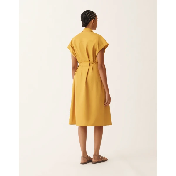 Fabiana Filippi Sahariana Dress in Mustard Poplin, view 4