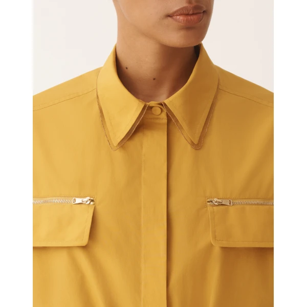 Fabiana Filippi Sahariana Dress in Mustard Poplin, view 5