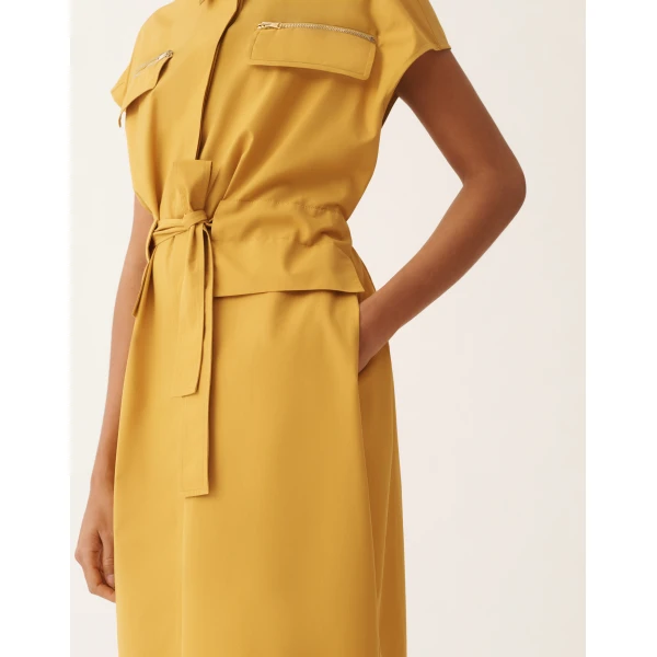 Fabiana Filippi Sahariana Dress in Mustard Poplin, view 6