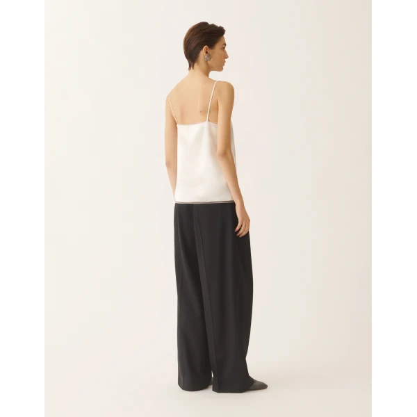 Fabiana Filippi Satin Lingerie Top in Butter, view 4