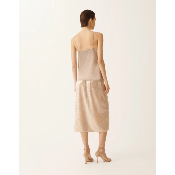 Fabiana Filippi Satin Lingerie Top in Maple, view 4