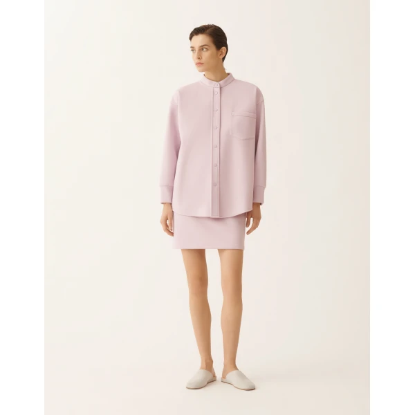 Fabiana Filippi Scuba Cashmere Shirt in Lilac Pink, view 3