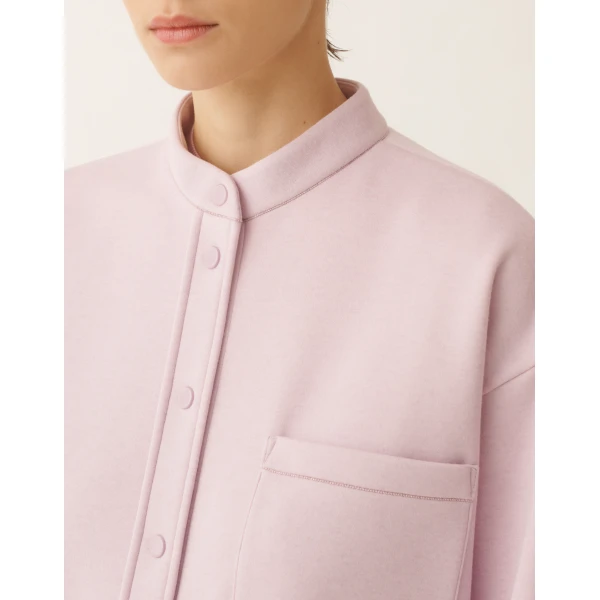 Fabiana Filippi Scuba Cashmere Shirt in Lilac Pink, view 5