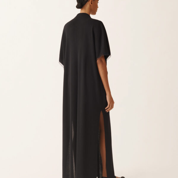 Fabiana Filippi Shimmering Viscose Kaftan in Midnight Blue, view 4