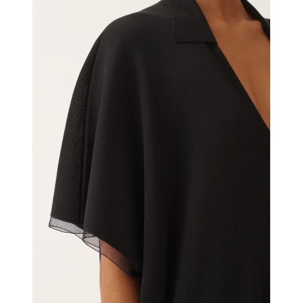 Fabiana Filippi Shimmering Viscose Kaftan in Midnight Blue, view 5