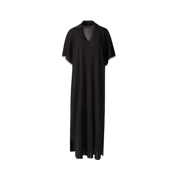 Fabiana Filippi Shimmering Viscose Kaftan in Midnight Blue