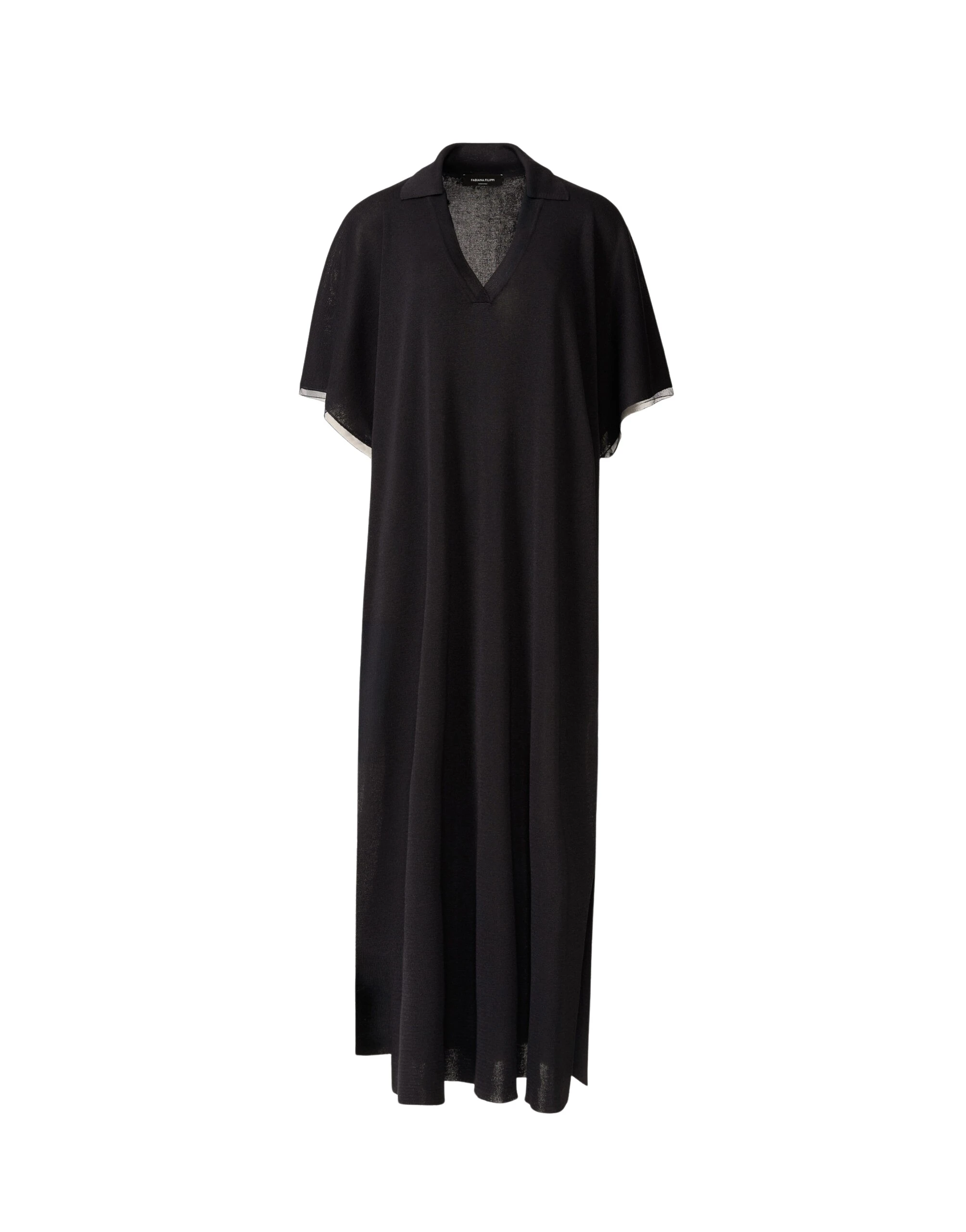 Fabiana Filippi Shimmering Viscose Kaftan in Midnight Blue