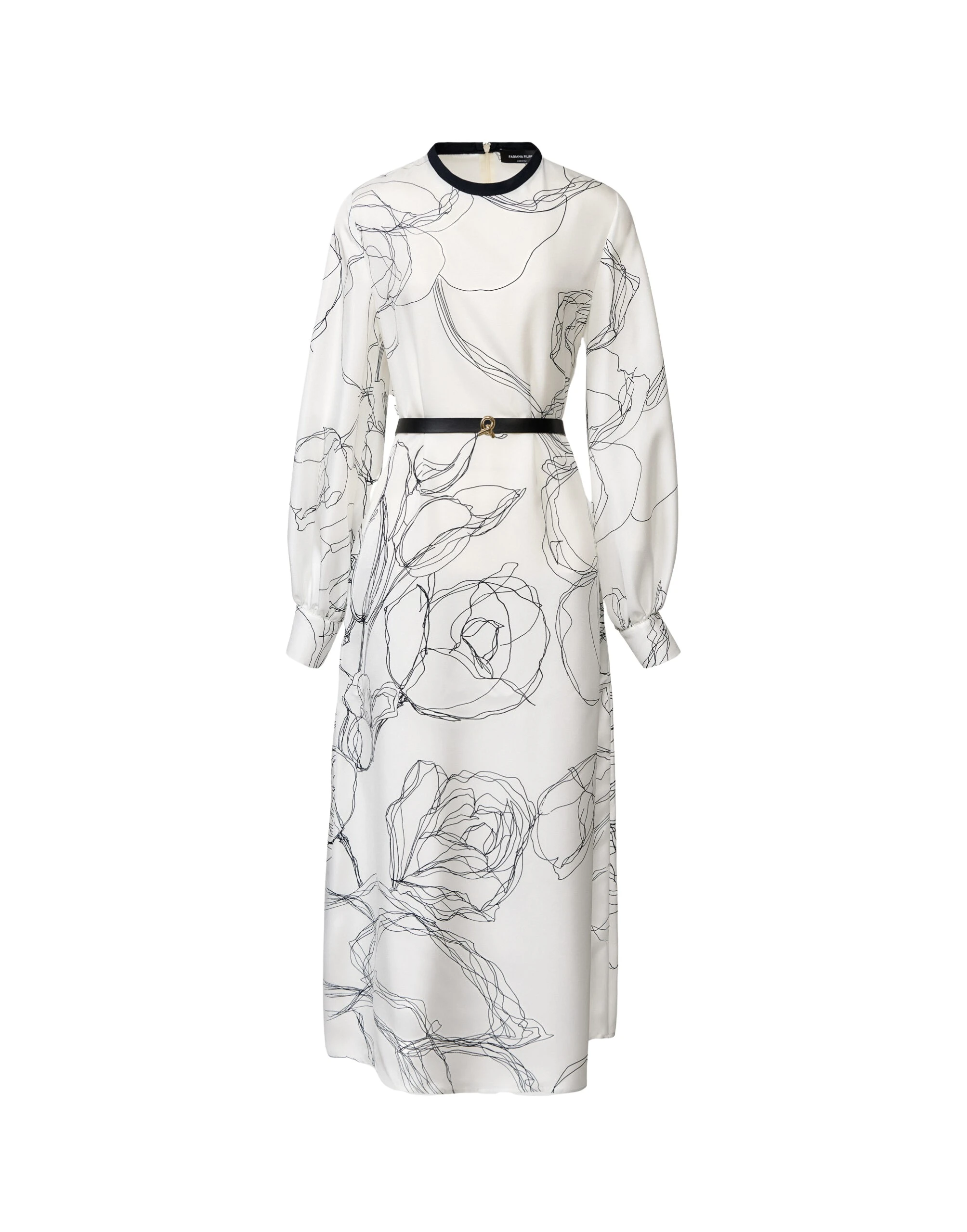 Fabiana Filippi Silk Twill Dress in White