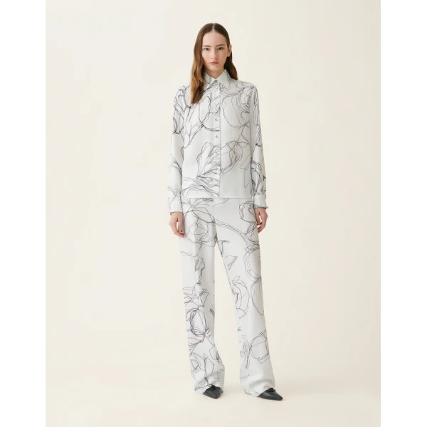 Fabiana Filippi Silk Twill Shirt in White, view 3