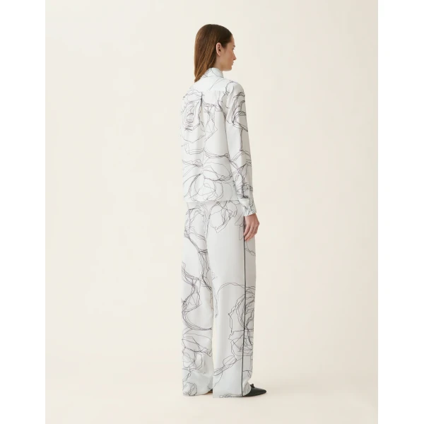 Fabiana Filippi Silk Twill Shirt in White, view 4