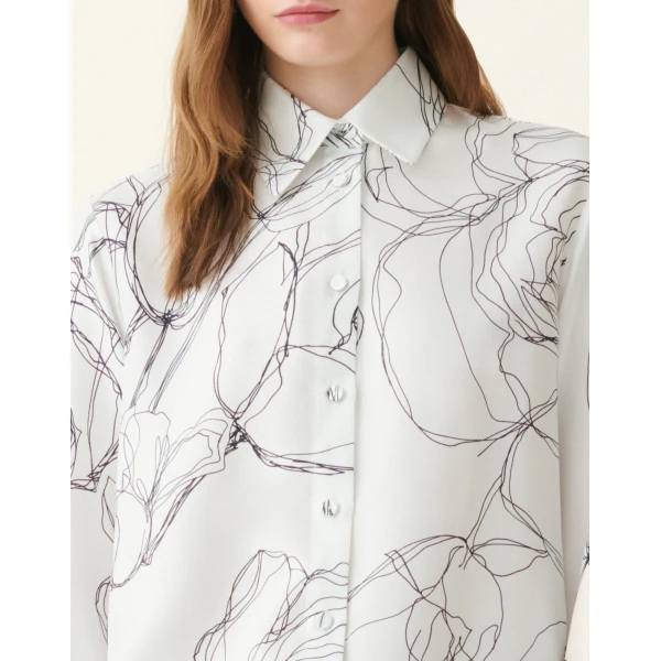 Fabiana Filippi Silk Twill Shirt in White, view 5