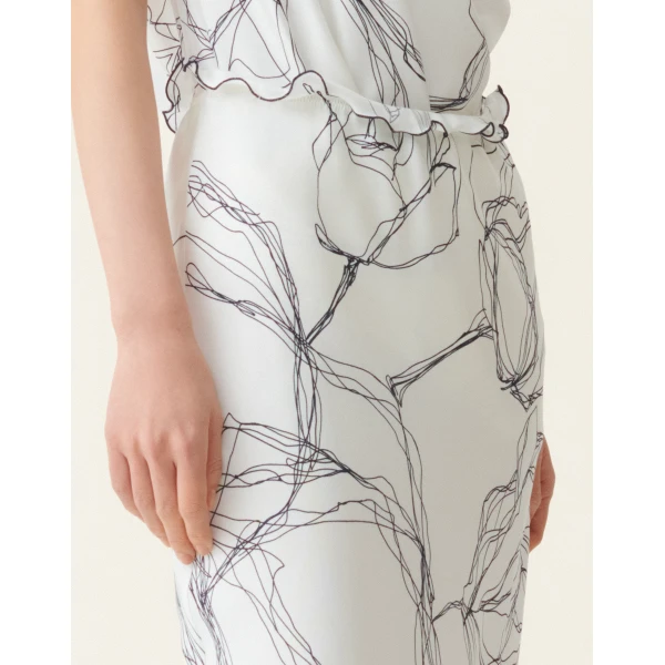 Fabiana Filippi Silk Twill Skirt in White, view 5