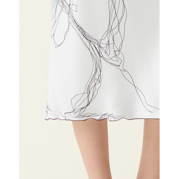 Fabiana Filippi Silk Twill Skirt in White, view 6