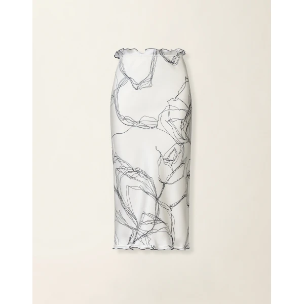 Fabiana Filippi Silk Twill Skirt in White