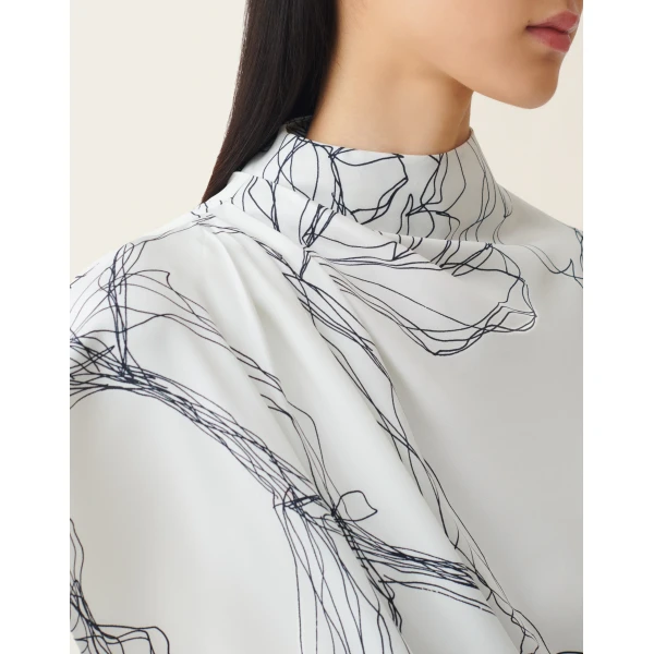 Fabiana Filippi Silk Twill Top in White, view 5