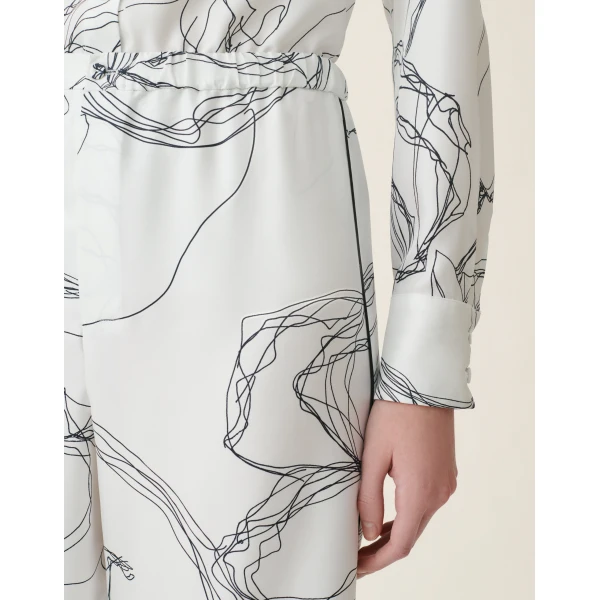 Fabiana Filippi Silk Twill Trousers in White, view 5