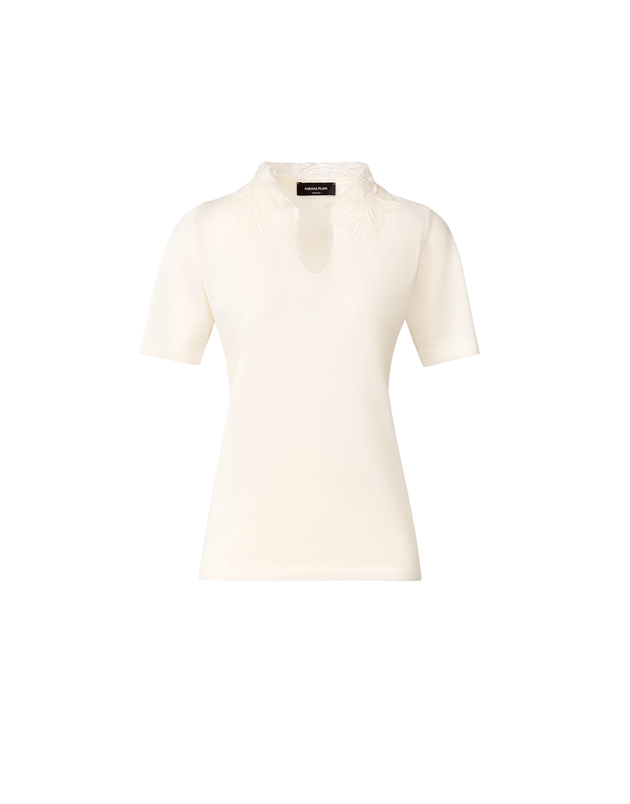 Fabiana Filippi Silk and Cotton Polo in Raffia Knit
