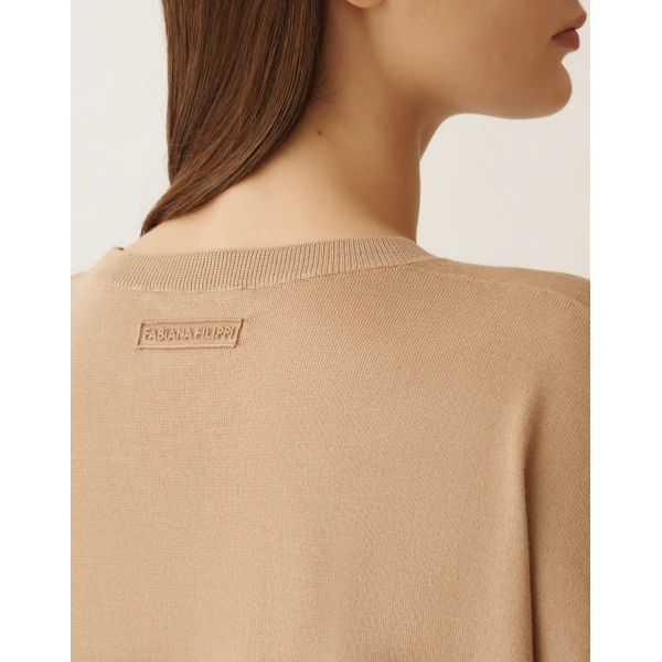 Fabiana Filippi Silk and Cotton Sweater in Acer, view 5