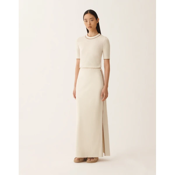 Fabiana Filippi Skirt in Organic Cotton, Butter, view 3