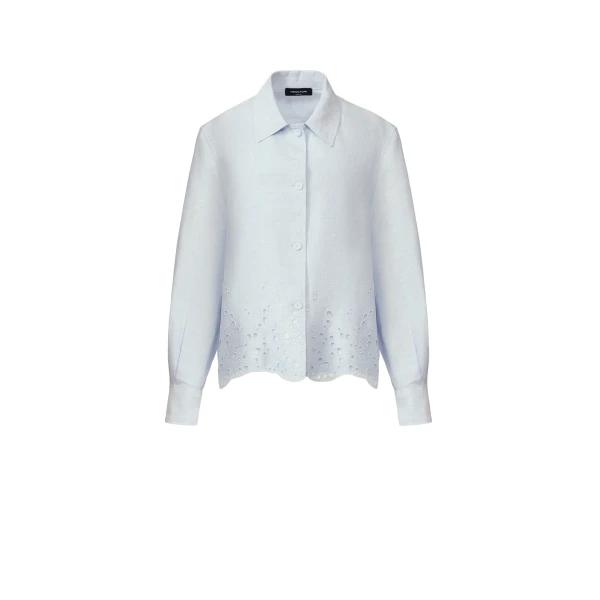 Fabiana Filippi Sky Blue Linen Canvas Jacket