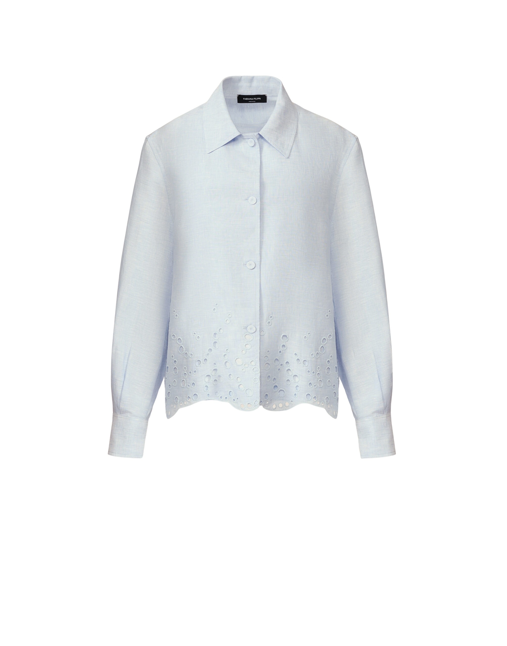 Fabiana Filippi Sky Blue Linen Canvas Jacket