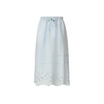 Fabiana Filippi Sky Blue Linen Midi Skirt