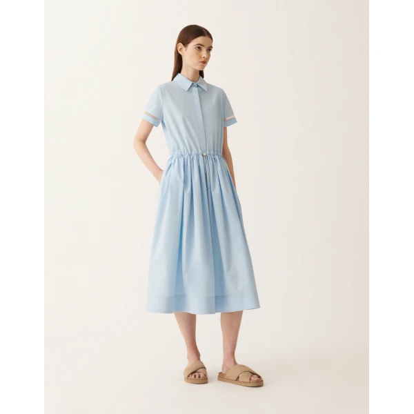 Fabiana Filippi Sky Blue Poplin Polo Dress, view 3